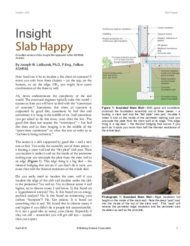 Slab Happy Concrete Engineering Building Science